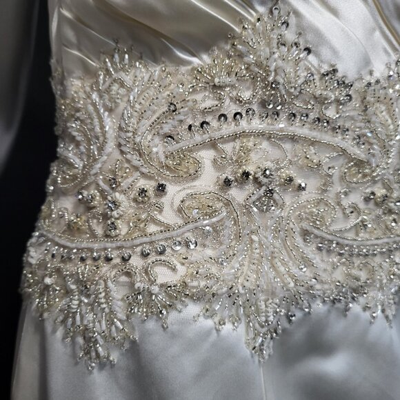 NWT~$1850~CB COUTURE~6/8~IVORY STRAPLESS MERMAID FIT & FLARE WEDDING DRESS - Picture 8 of 16